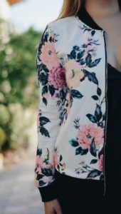 Floral Bomber Jacket and Camara Clutch from Dresslily. Oh Lola Blog. Kimberly Pfaehler.