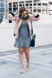 How To Find Your Own Style-Kimberly-Pfaehler-Oh-Lola-Blog-Miami Fashion Blogger. Blush Bomber Jacket. Rose Gold Metallic Boots.