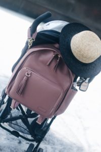 My Ultimate Mom-Must-Have with Skip-Hop. Oh Lola Blog. Dusty pink Skip Hop Greenwich backpack diaper bag.