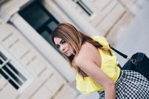 Oh Lola. Washington D.C Fashion and Lifestyle blogger. Gingham midi skirt. Who What Wear for Target. Yellow top, summer essentials. Summer 2017 Trends!