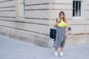 Oh Lola. Washington D.C Fashion and Lifestyle blogger. Gingham midi skirt. Who What Wear for Target. Yellow top, summer essentials. Summer 2017 Trends!